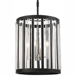 Majestic Splendor Tall Pendant - Coal / Polished Nickel / Clear