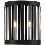 Majestic Splendor Wall Sconce - Coal / Polished Nickel / Clear