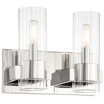 Vernon Place Bathroom Vanity Light - Chrome / Clear Ribbed