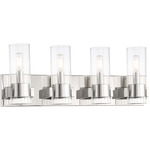 Vernon Place Bathroom Vanity Light - Chrome / Clear Ribbed