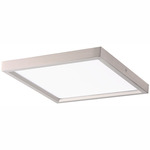 Square Flush Mount Ceiling Light - Brushed Nickel / White