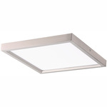 Square Flush Mount Ceiling Light - Brushed Nickel / White