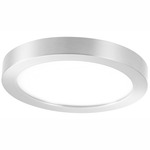 Round Flush Mount Ceiling Light - Brushed Nickel / White