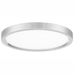 Round Flush Mount Ceiling Light - Brushed Nickel / White