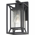 Harbor View Outdoor Wall Sconce - Sand Coal / Clear Seeded