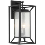 Harbor View Outdoor Wall Sconce - Sand Coal / Clear Seeded