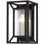 Harbor View Outdoor Flush Wall Sconce - Coal / Clear Seeded