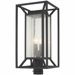 Harbor View Post Lamp - Sand Coal / Clear Seeded