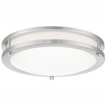 71 Series Flush Mount Ceiling Light - Brushed Nickel / White