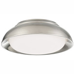 Saucer Ceiling Light Fixture - Brushed Nickel / Frosted