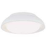 Saucer Ceiling Light Fixture - White / Frosted