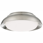 Saucer Ceiling Light Fixture - Brushed Nickel / Frosted