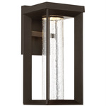 Shore Pointe Outdoor Wall Sconce - Oil Rubbed Bronze / Clear Seeded