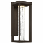 Shore Pointe Outdoor Wall Sconce - Oil Rubbed Bronze / Clear Seeded