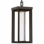 Shore Pointe Outdoor Pendant - Oil Rubbed Bronze / Clear Seeded