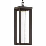 Shore Pointe Outdoor Pendant - Oil Rubbed Bronze / Clear Seeded