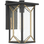Hillside Manor Outdoor Wall Sconce - Sand Coal / Honey Gold / Clear Seeded