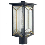 Hillside Manor Post Lamp - Sand Coal / Honey Gold / Clear Seeded