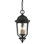 Peale Street Outdoor Pendant - Sand Coal / Vermeil Gold / Clear Ribbed
