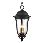 Peale Street Outdoor Pendant - Sand Coal / Vermeil Gold / Clear Ribbed