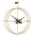 Dos Puntos Premium Wall Clock - Gold / Walnut