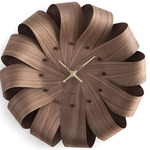 Brisa Wall Clock - Walnut / Brass/Walnut