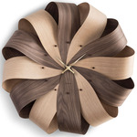 Brisa Wall Clock - Oak/Walnut / Brass/Walnut