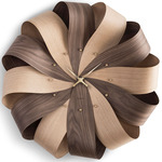 Brisa Wall Clock - Oak/Walnut / Polished Brass