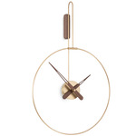 Micro Daro Wall Clock - Brass / Walnut