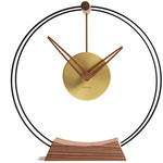 Mini Aire Table Clock - Polished Brass / Walnut / Black
