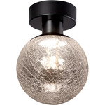 Essence Ceiling Light Fixture - Satin Dark Gray / Crackle Glass