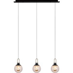 Essence Linear Multi Light Pendant - Satin Dark Gray / Crackle Glass