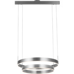 Prometheus Two Tier Circle Pendant - Brushed Aluminum / Acrylic