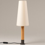 Basica M2 Table Lamp - Bronze / Stitched Beige Parchment