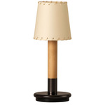 Basica Minima Portable Table Lamp - Bronze / Stitched Beige Parchment