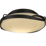 Flora Ceiling Light Fixture - Black / Opal