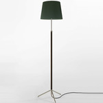 Pie De Salon Floor Lamp - Chrome / Green Raw Ribbon