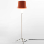 Pie De Salon Floor Lamp - Chrome / Terracotta Raw Ribbon