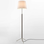 Pie De Salon Floor Lamp - Chrome / White Linen