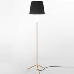 Pie De Salon Floor Lamp - Polished Brass / Black Ribbon