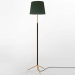 Pie De Salon Floor Lamp - Polished Brass / Green Raw Ribbon
