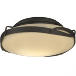 Flora Ceiling Light Fixture - Natural Iron / Opal