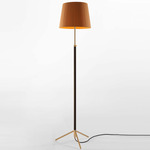 Pie De Salon Floor Lamp - Polished Brass / Mustard Raw Ribbon