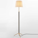 Pie De Salon Floor Lamp - Polished Brass / Natural Ribbon