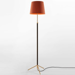 Pie De Salon Floor Lamp - Polished Brass / Terracotta Raw Ribbon