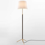 Pie De Salon Floor Lamp - Polished Brass / White Linen