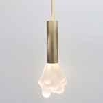Dew Pendant - Brushed Brass / Frosted Clear