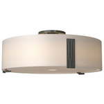 Impressions Semi Flush Ceiling Light - Natural Iron / Opal