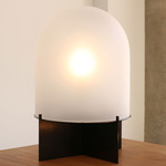 Dome Table Lamp - Dark Oxidized / Frosted White