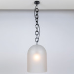 Dome Pendant - Dark Oxidized / Frosted Clear
